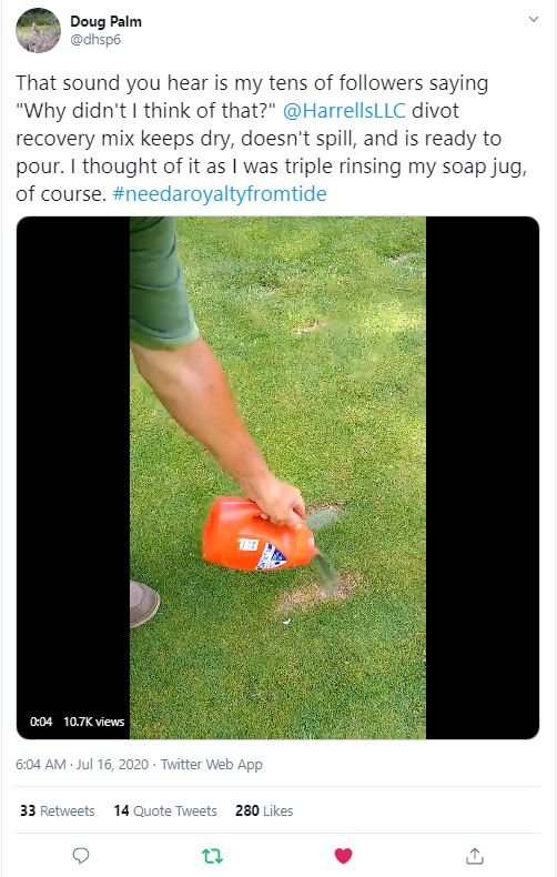 Doug Palm's viral tweet about divot recovery mix